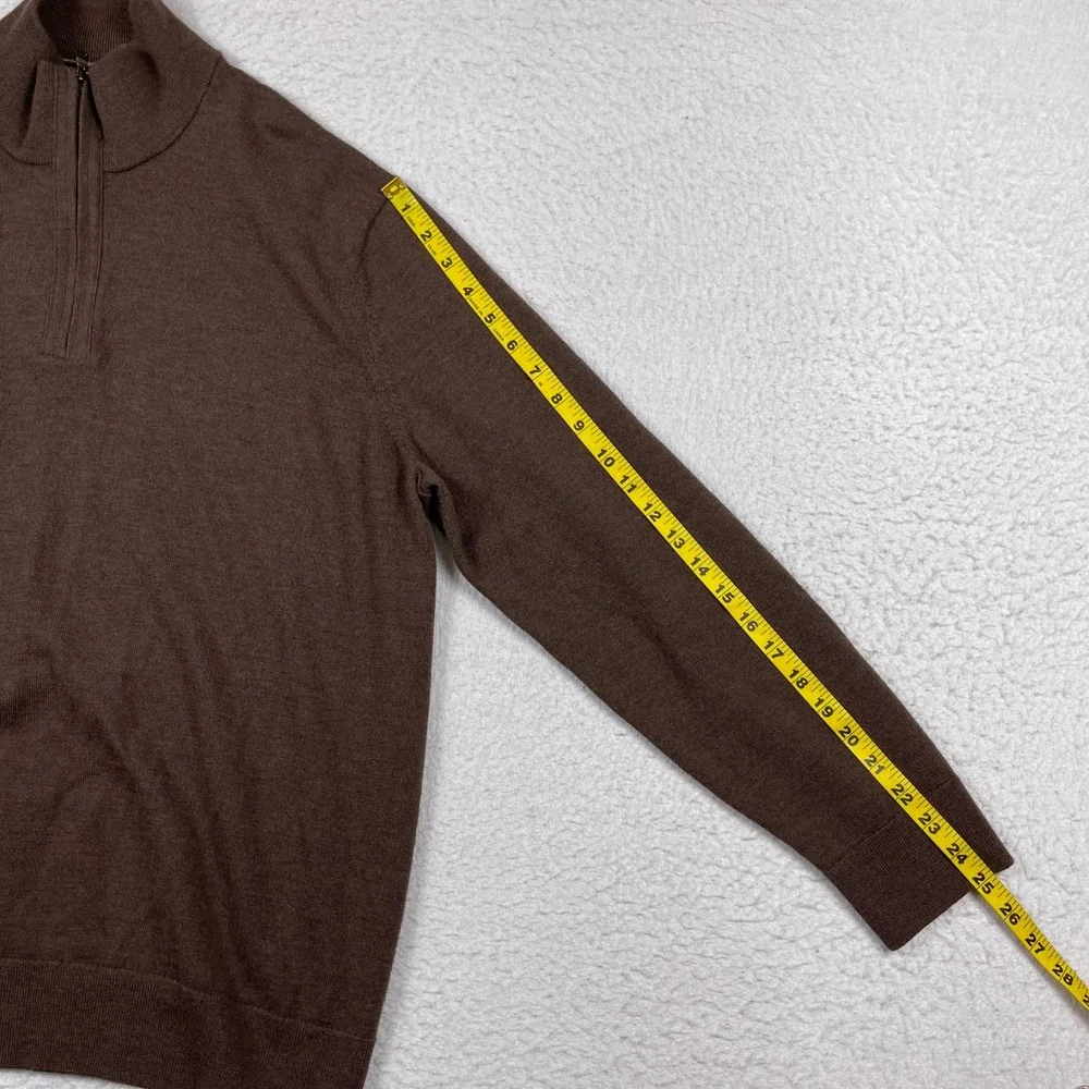Banana Republic‎ Quarter Zip Mens XXL Brown Italian Merino Wool Baruffa Sweater